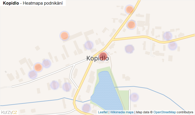 Mapa Kopidlo - Firmy v části obce.
