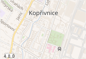 Kpt. Jaroše v obci Kopřivnice - mapa ulice