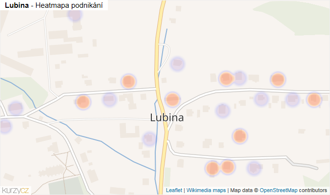 Mapa Lubina - Firmy v části obce.