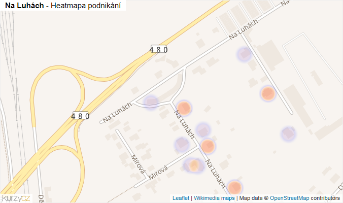 Mapa Na Luhách - Firmy v ulici.