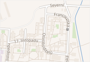 Osvoboditelů v obci Kopřivnice - mapa ulice