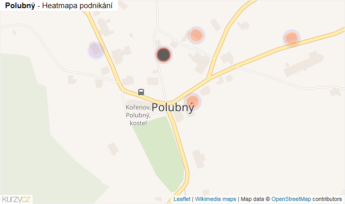 Mapa Polubný - Firmy v části obce.