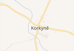Korkyně v obci Korkyně - mapa části obce