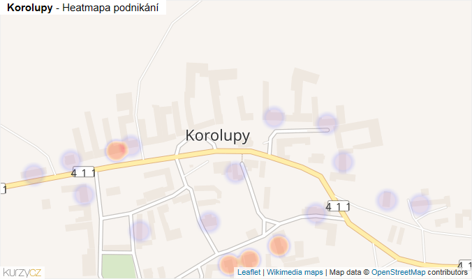 Mapa Korolupy - Firmy v části obce.