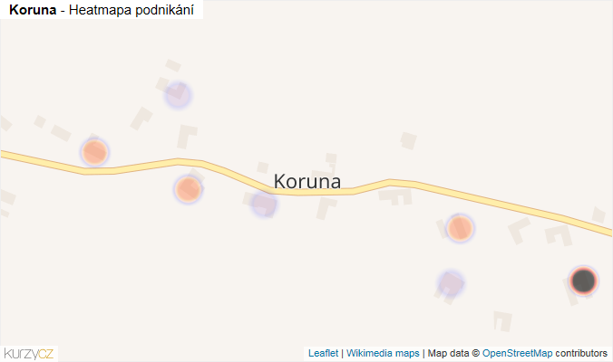Mapa Koruna - Firmy v části obce.