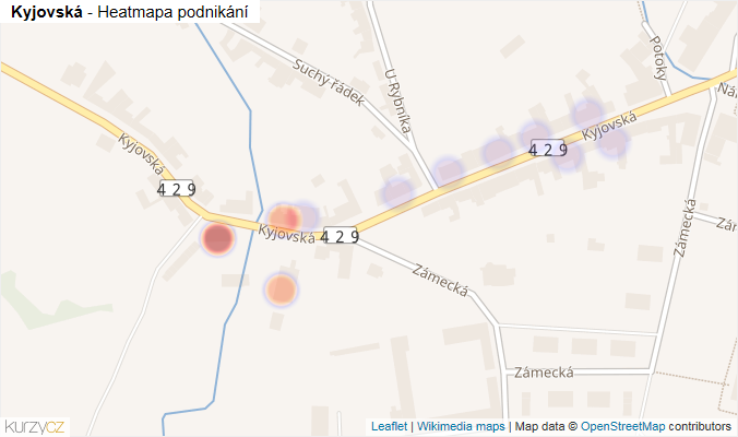 Mapa Kyjovská - Firmy v ulici.