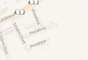 Pivodova v obci Koryčany - mapa ulice