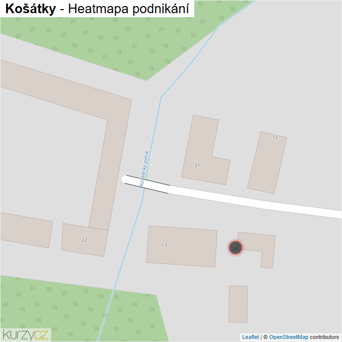 Mapa Košátky - Firmy v obci.