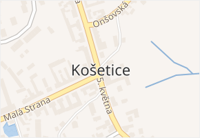 Košetice v obci Košetice - mapa části obce
