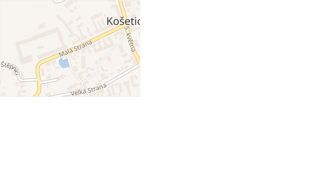 Malá Strana v obci Košetice - mapa ulice