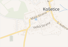 U Kostela v obci Košetice - mapa ulice