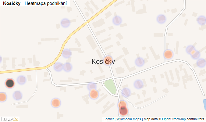 Mapa Kosičky - Firmy v části obce.