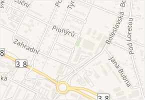 Brigádnická v obci Kosmonosy - mapa ulice