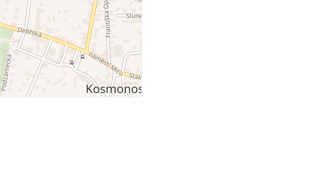Debřská v obci Kosmonosy - mapa ulice