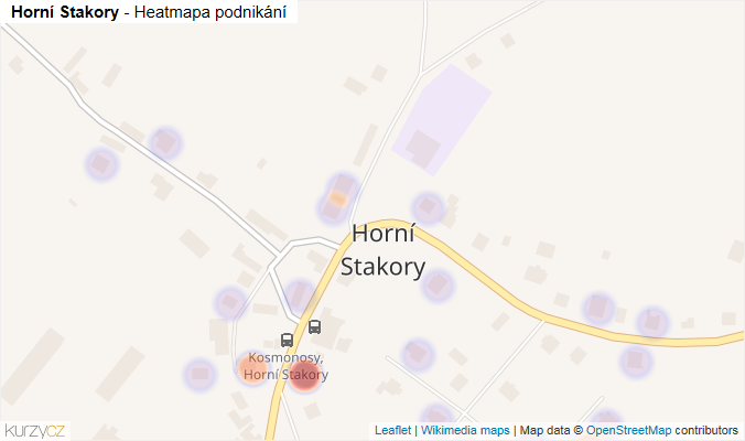 Mapa Horní Stakory - Firmy v části obce.