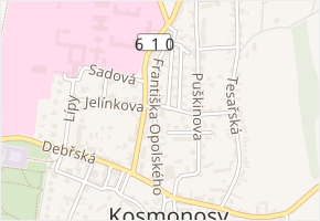Jelínkova v obci Kosmonosy - mapa ulice