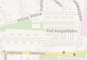 Koupaliště v obci Kosmonosy - mapa ulice