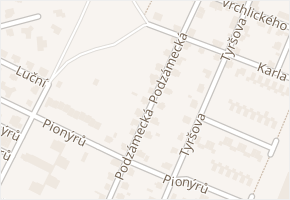 Podzámecká v obci Kosmonosy - mapa ulice