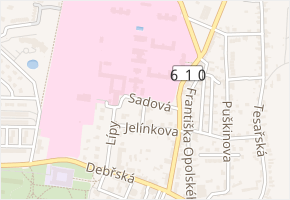 Sadová v obci Kosmonosy - mapa ulice