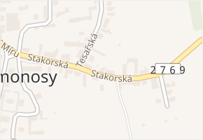 Stakorská v obci Kosmonosy - mapa ulice