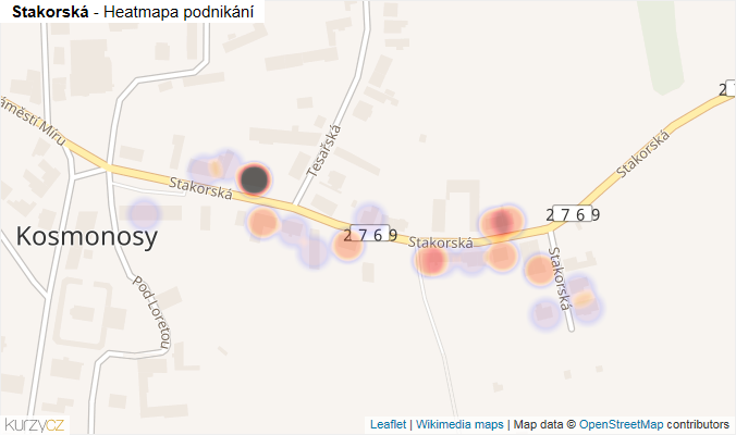 Mapa Stakorská - Firmy v ulici.