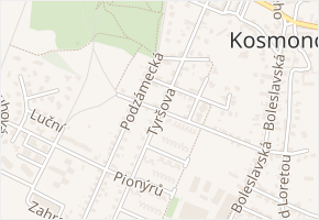 Tyršova v obci Kosmonosy - mapa ulice