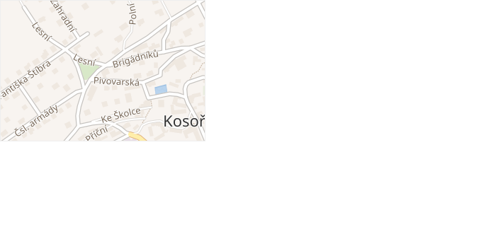 Brigádníků 226 v obci Kosoř - mapa ulice