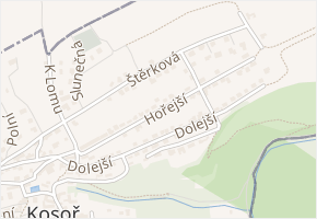 Hořejší v obci Kosoř - mapa ulice