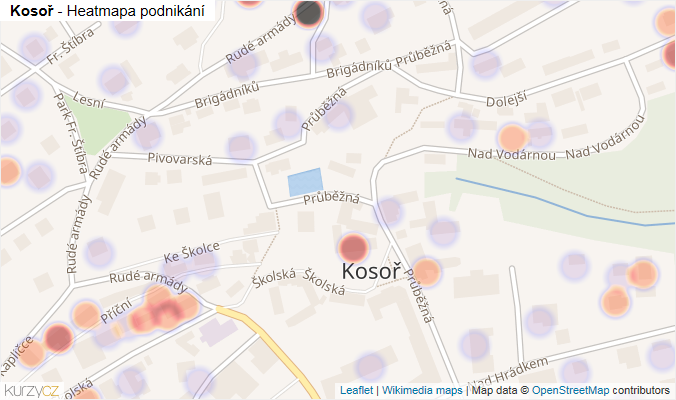 Mapa Kosoř - Firmy v části obce.
