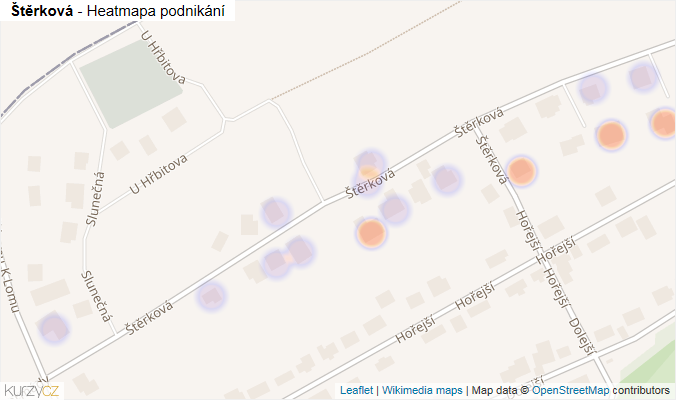 Mapa Štěrková - Firmy v ulici.