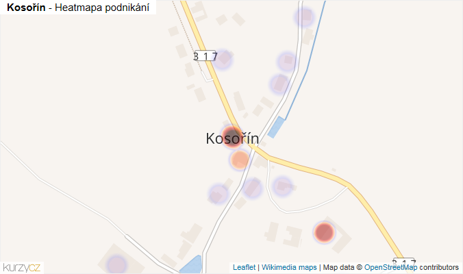 Mapa Kosořín - Firmy v části obce.