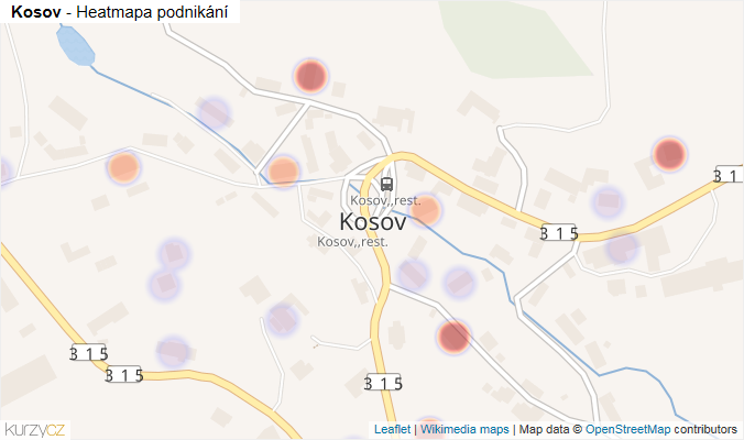 Mapa Kosov - Firmy v části obce.
