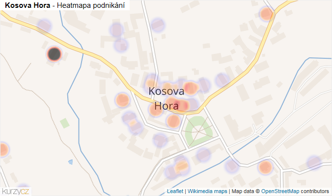 Mapa Kosova Hora - Firmy v části obce.