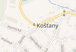 Hornická v obci Košťany - mapa ulice