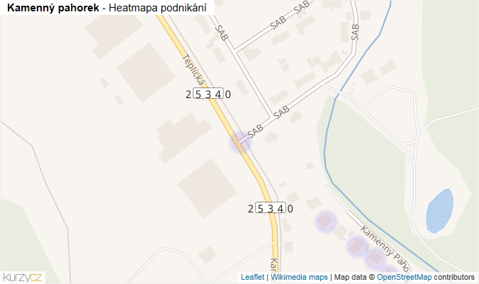 Mapa Kamenný Pahorek - Firmy v ulici.