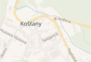 Revoluční v obci Košťany - mapa ulice
