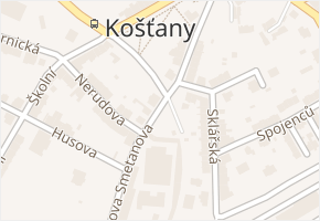 Smetanova v obci Košťany - mapa ulice