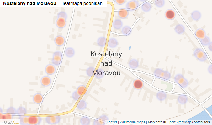 Mapa Kostelany nad Moravou - Firmy v části obce.
