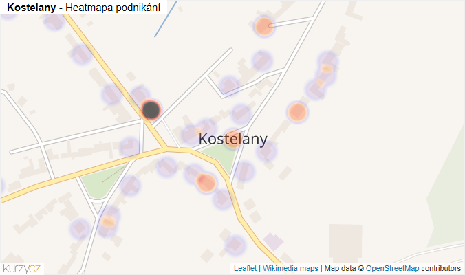Mapa Kostelany - Firmy v části obce.