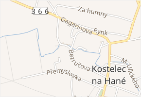 Bezručova v obci Kostelec na Hané - mapa ulice