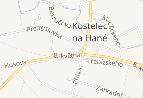 Dvorek v obci Kostelec na Hané - mapa ulice