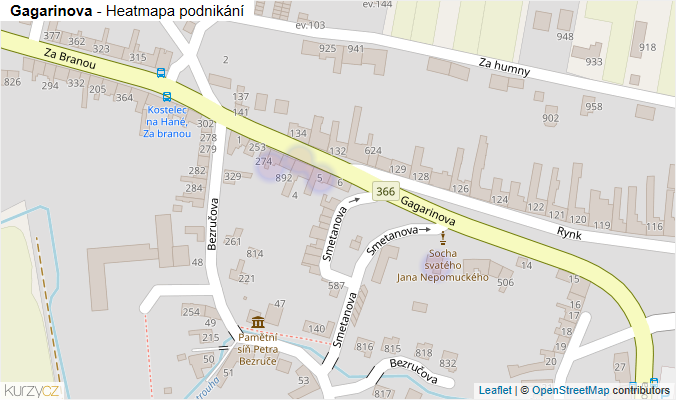Mapa Gagarinova - Firmy v ulici.
