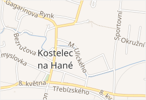 Jiráskova v obci Kostelec na Hané - mapa ulice