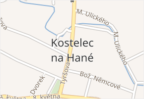 Kostelec na Hané v obci Kostelec na Hané - mapa části obce