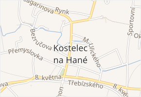 Tyršova v obci Kostelec na Hané - mapa ulice