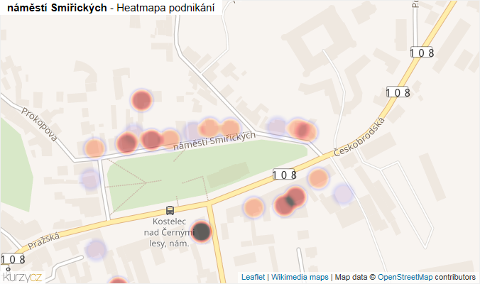 Mapa náměstí Smiřických - Firmy v ulici.