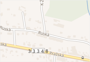 Ruská v obci Kostelec nad Černými lesy - mapa ulice