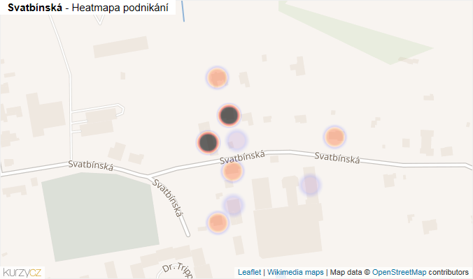 Mapa Svatbínská - Firmy v ulici.