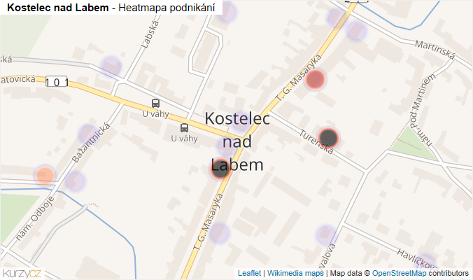 Mapa Kostelec nad Labem - Firmy v části obce.