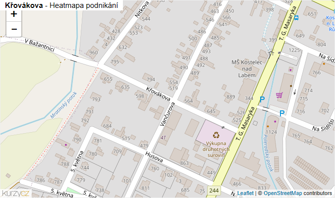 Mapa Křovákova - Firmy v ulici.
